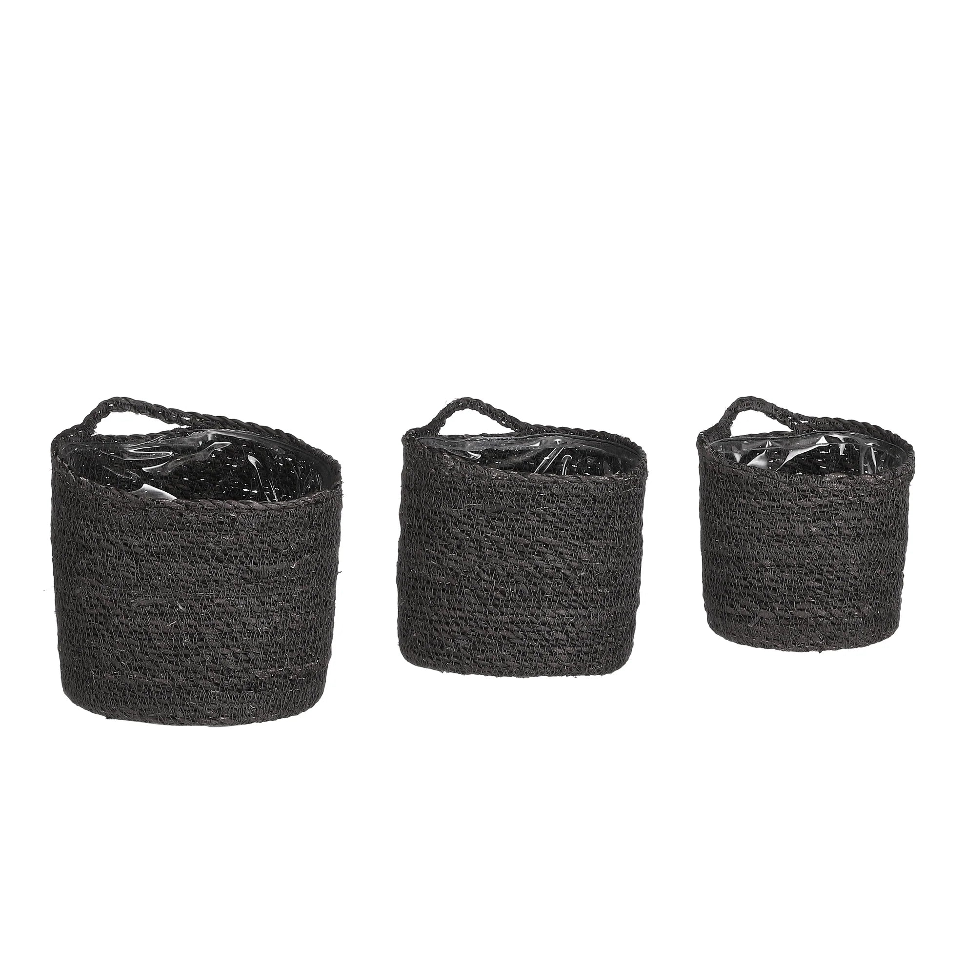 Set/3 plantmand Atlantic zwart D17 H15cm