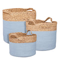 Torba mand rond l.blauw set van 3 - h32xd33cm