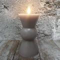 Candl LED zandloper taupe+timer 8H15cm