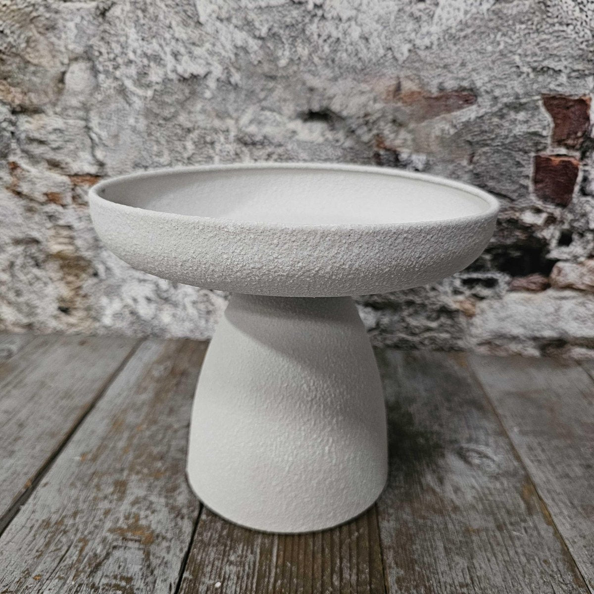 Leyu schaal op voet wit 20x18cm