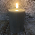 Candl LED stompkrs.+timer taupe 7.5H10cm