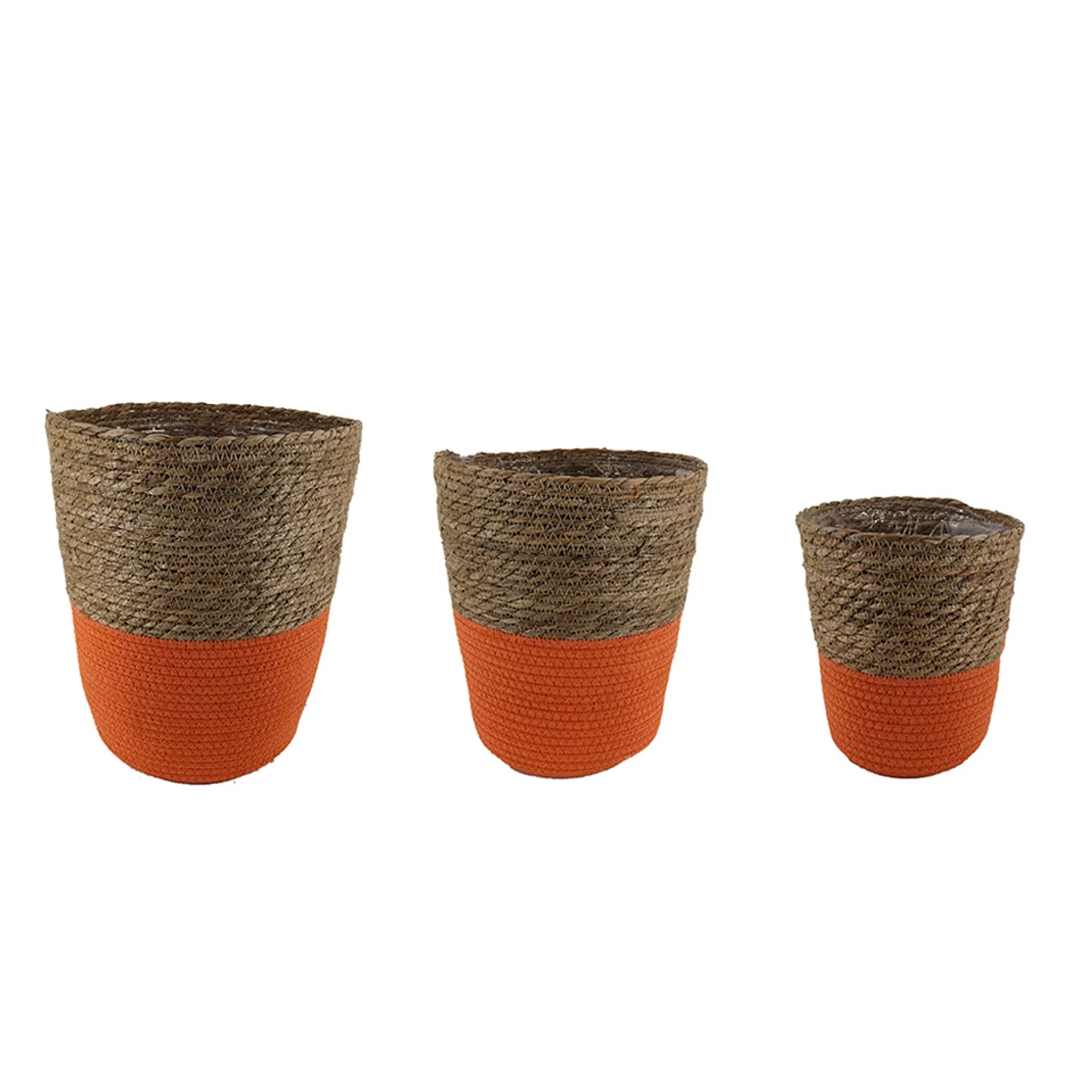 S/3 Pot Jardim w/Plastic D30 H35cm Orange