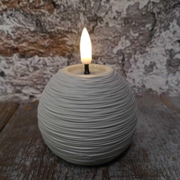 Candl LED bolkrs.+timer cement 8cm