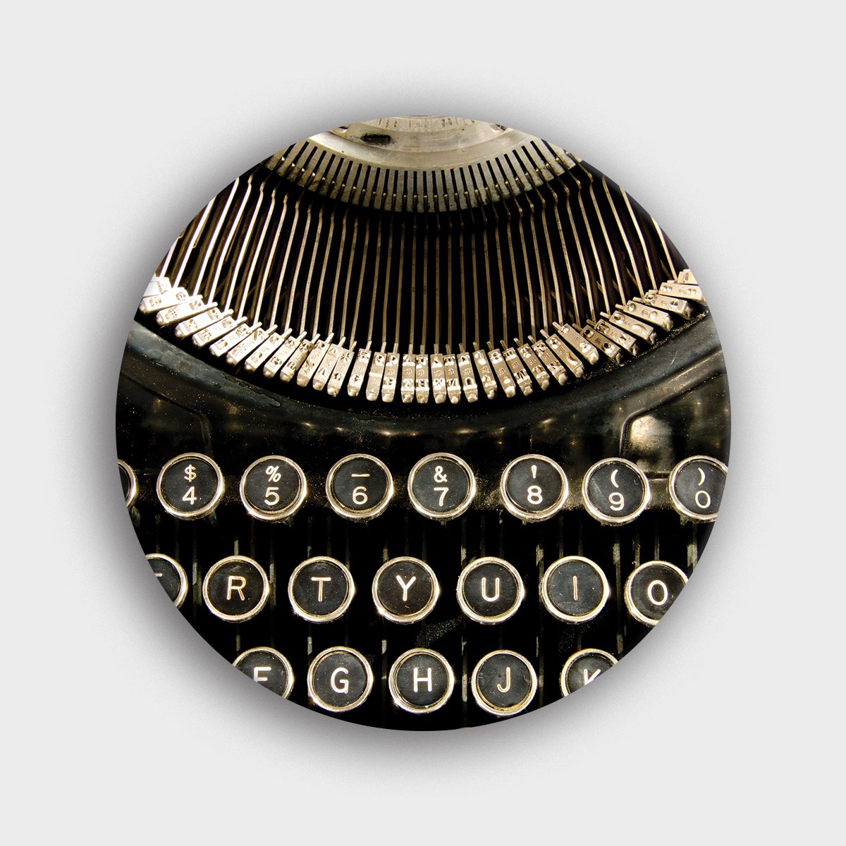 Muurcirkel "Retro Typewriter Toetsen - Typemachine / Schrijfmachine - Vintage" | Wandcirkel