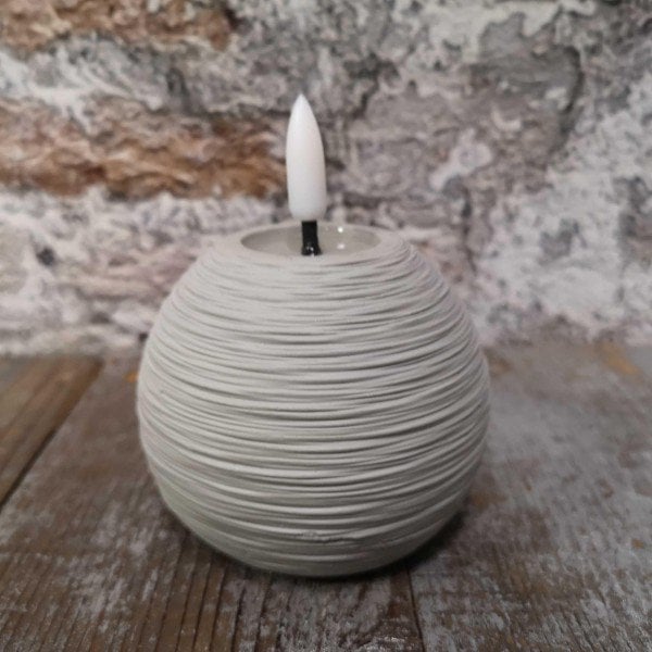 Candl LED bolkrs.+timer cement 8cm