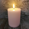 Candl LED stompkrs.+timer oudroze 7.5H10cm
