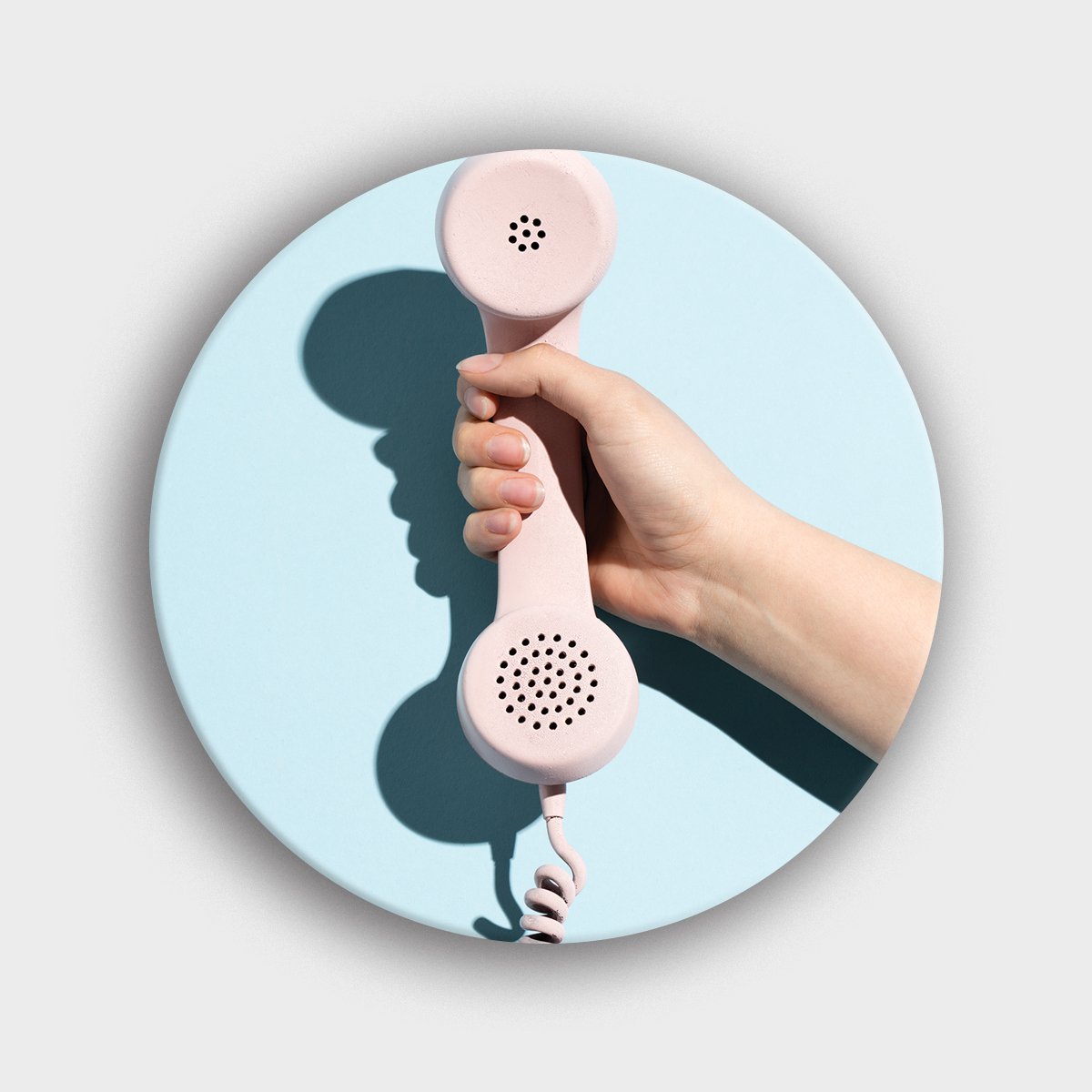 Muurcirkel "Vintage Telefoon Minimalistisch " | Wandcirkel