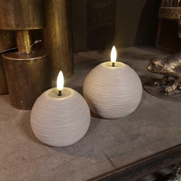 Candl LED bolkrs.+timer cement 8cm