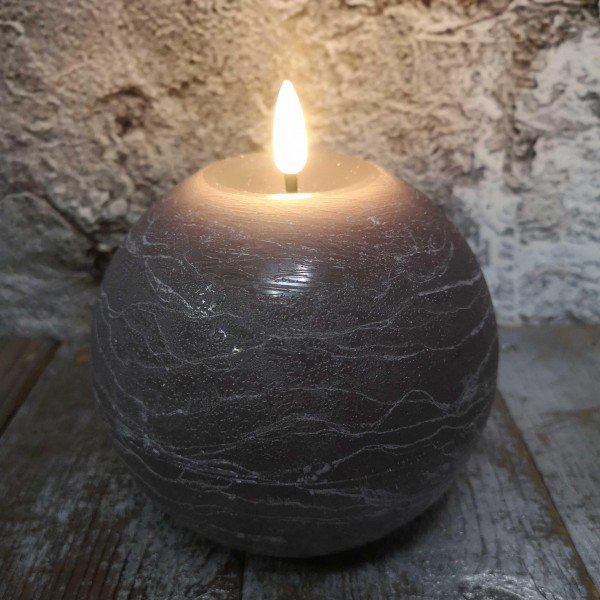 Candl LED bolkrs.+timer taupe 12cm