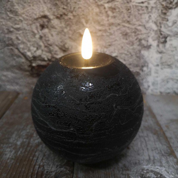 Candl LED bolkrs.+timer black 10cm