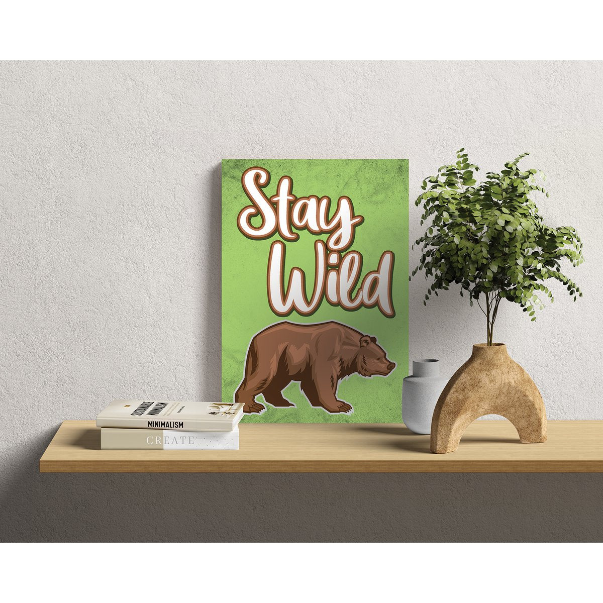 HOUTEN WANDBORD: Blijf wild!