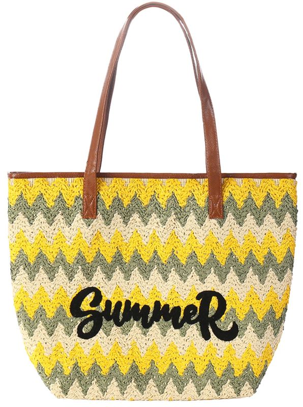BAG420-043 Beach Bag Knitted Summer 45x39cm