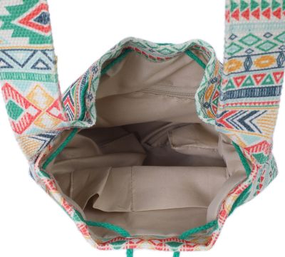 BAG813-002-3 Cotton Bucket Bag 24x17cm Green