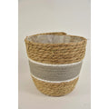 Mand zeegras ''Alie'' rond naturel/grijs D20 H18cm