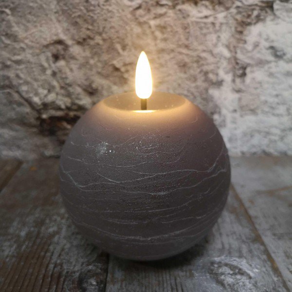 Candl LED bolkrs.+timer taupe 10cm