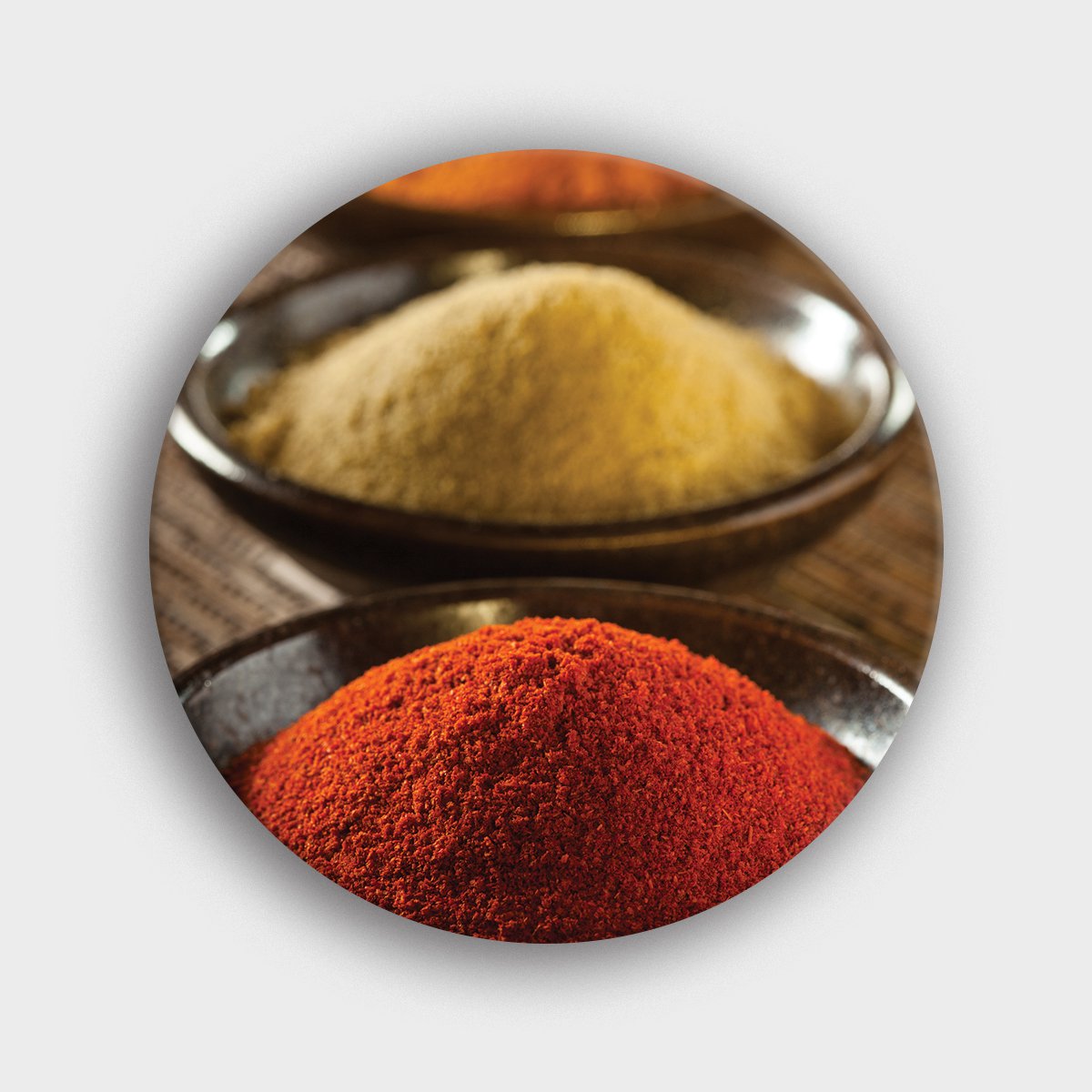 Muurcirkel "Oosterse kruiden in drie potjes" | Wandcirkel