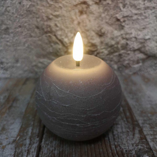 Candl LED bolkrs.+timer taupe 8cm