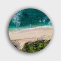 Muurcirkel "Bovenaanzicht tropisch strand in Bali Indonesië" | Wandcirkel
