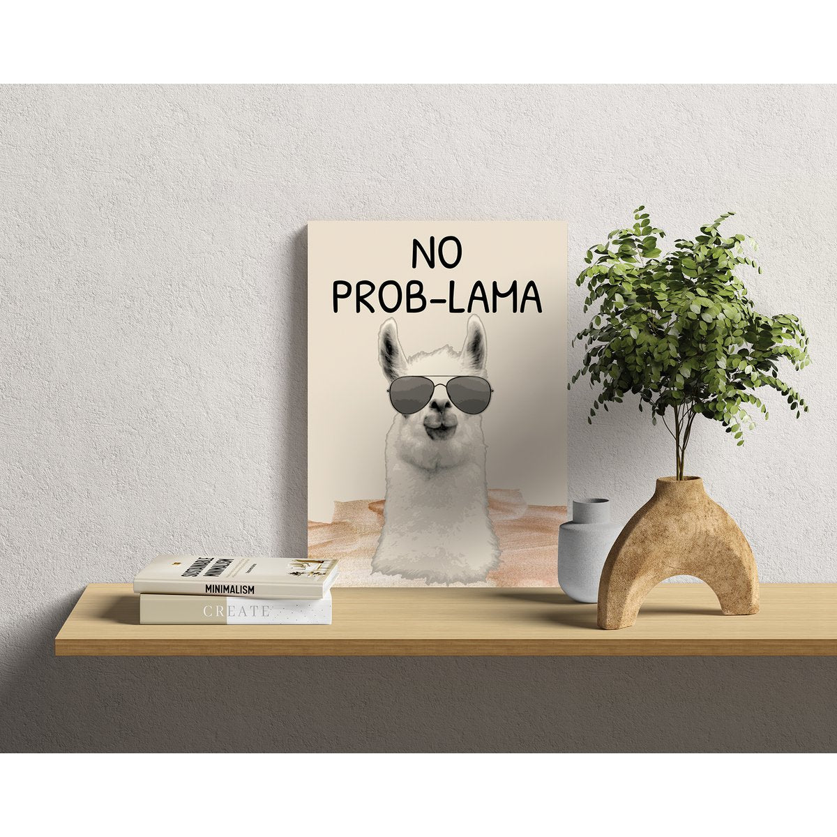 Houten Wandbord: No Prob-lama!