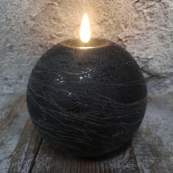 Candl LED bolkrs.+timer black 12cm