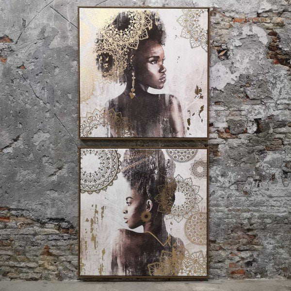 Gaia African lady 100x100 set van 2 stuks