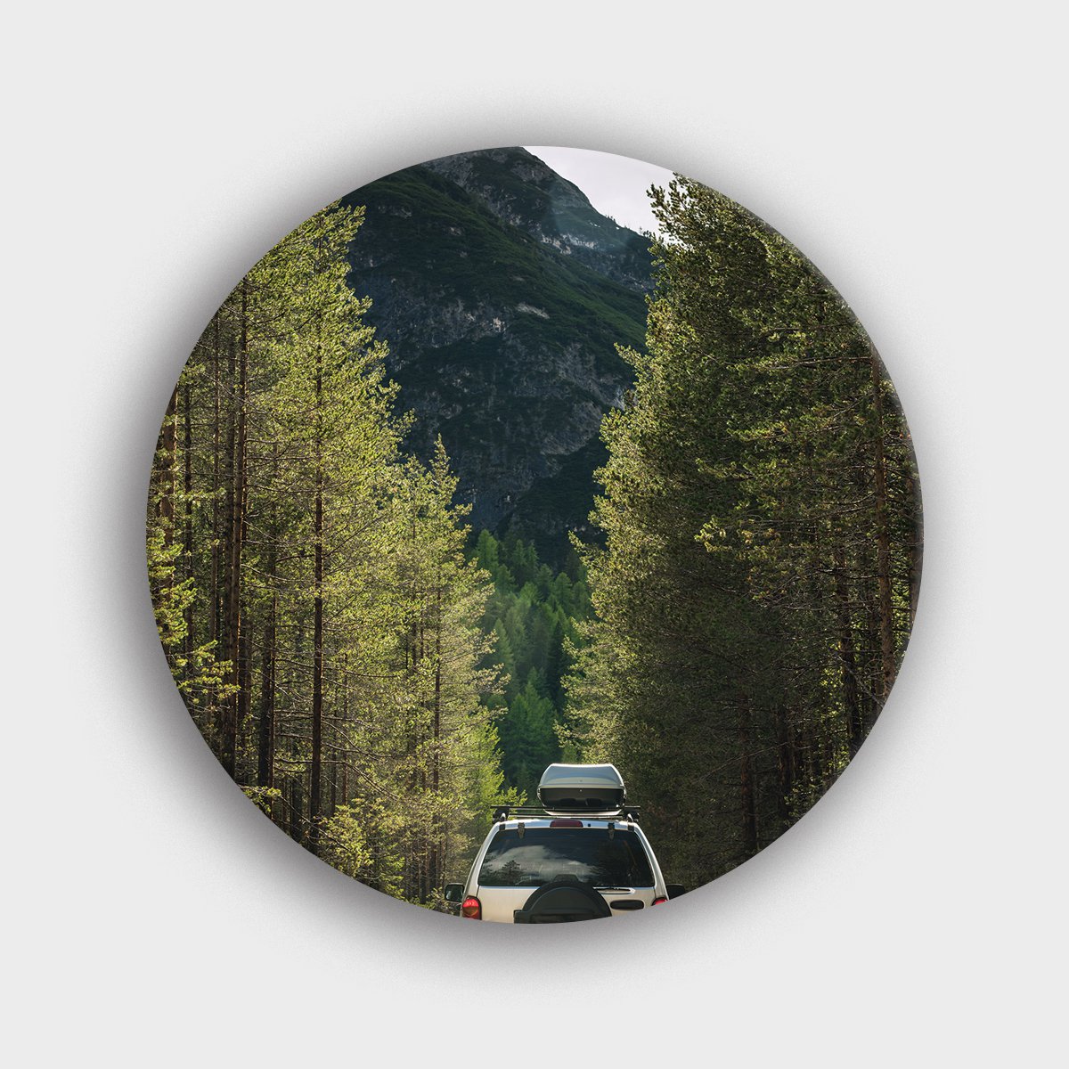 Muurcirkel "Roadtrip Avontuur In Het Wild Offroad Kamperen" | Wandcirkel