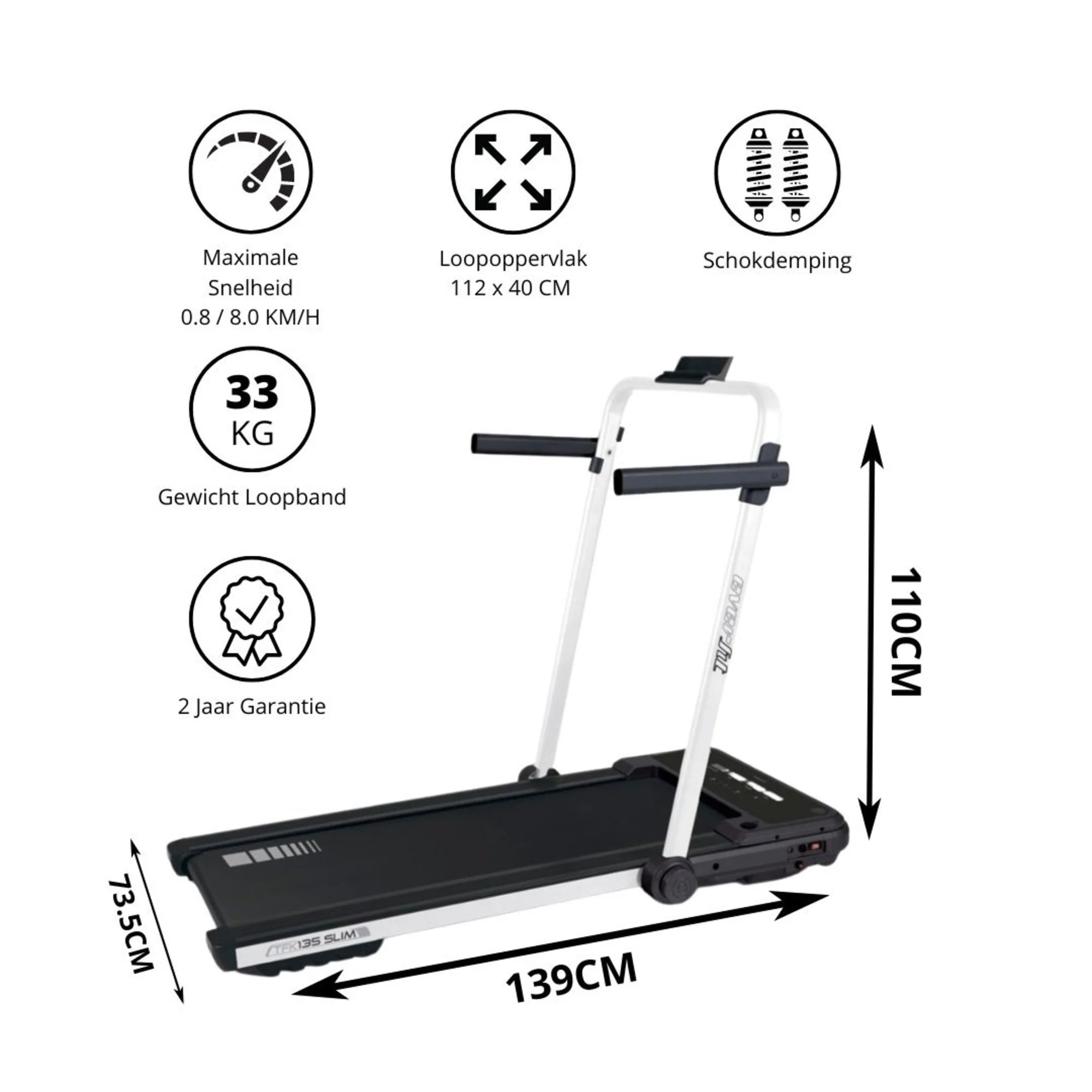 Everfit Loopband TFK-135-SLIM - Ruimtebesparend