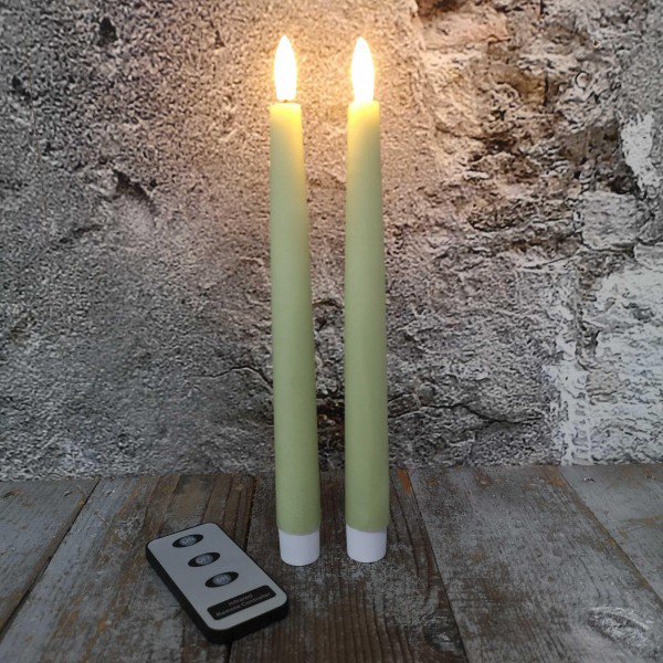 Candl LED dinerkrs green H22 s/2+afstandsbed.+timer